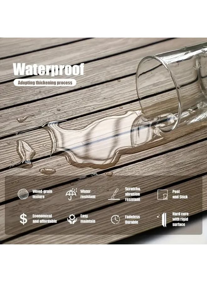 Dark Gray Wood 5Pcs Self Adhesive 3D Wall Panels Waterproof Removable Matte - Image 5